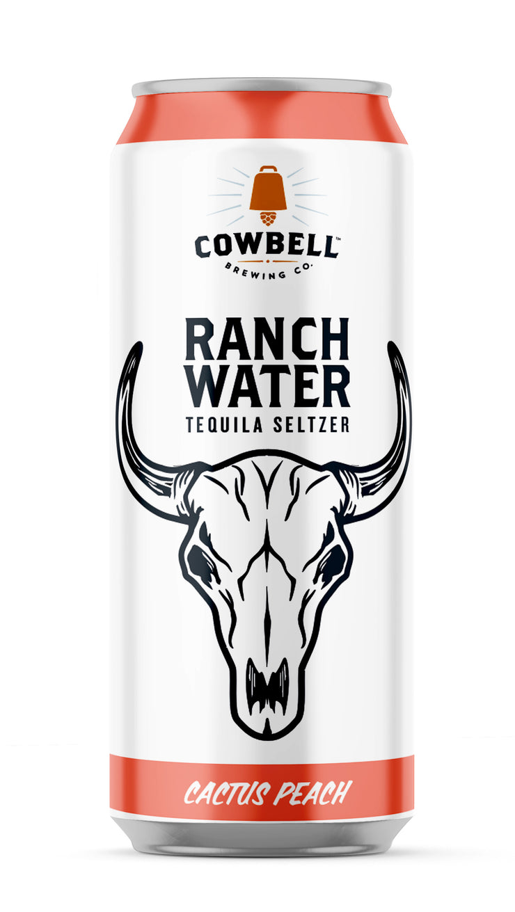 473ml Cowbell Ranch Water Tequila Seltzer - Peach x 24