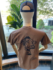 Enzyme Washed T-Shirt Espresso Cow Head
