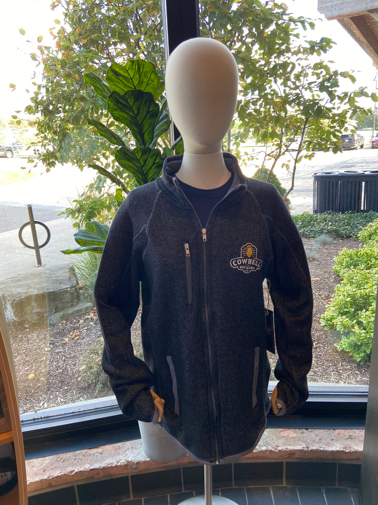 Cowbell Nantucket Hoodless Zip Up Jacket - Charcoal Heather