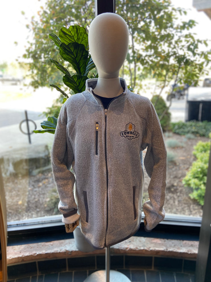 Cowbell Nantucket Hoodless Zip Up Jacket - Salt and Pepper