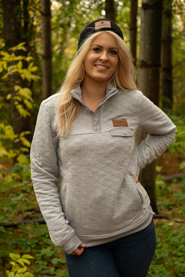 Leather Patch Montebello Sweater - Grey